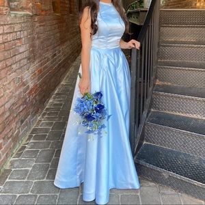light blue prom dress